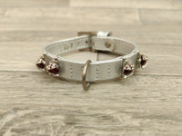 Hi Craft Luxury Designer Ladybug Diamante Leather Small Dog Collar 1.4cm X 21-26cm