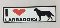 "I Love" Dog Car Bumper Sticker - Breed Specific