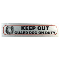 Metallic Style Dog Warning Stickers 17x4cm