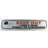 Metallic Style Dog Warning Stickers 17x4cm