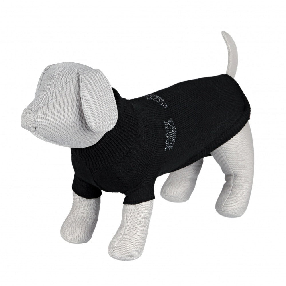 Trixie Kingston Black Wool Dog Jumper Pullover XS: 30cm, Jack Russell