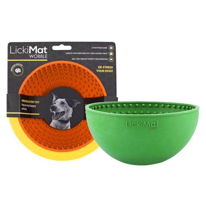 Boredom Busters Green Bowl for Dogs & Cats