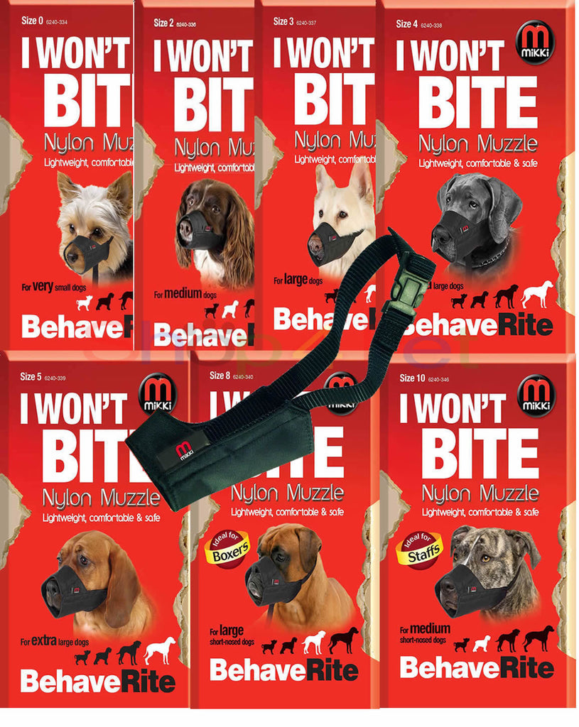 No Bite Bark Mikki Soft Nylon Dog Muzzle