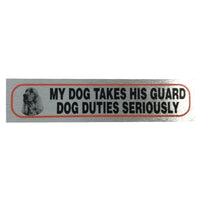 Metallic Style Dog Warning Stickers 17x4cm