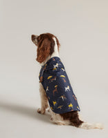 Joules Navy Coastal Dog Print Rain Jacket Water Resistant Dog Coat