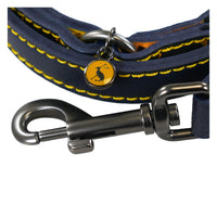 Joules Navy Leather Dog Lead