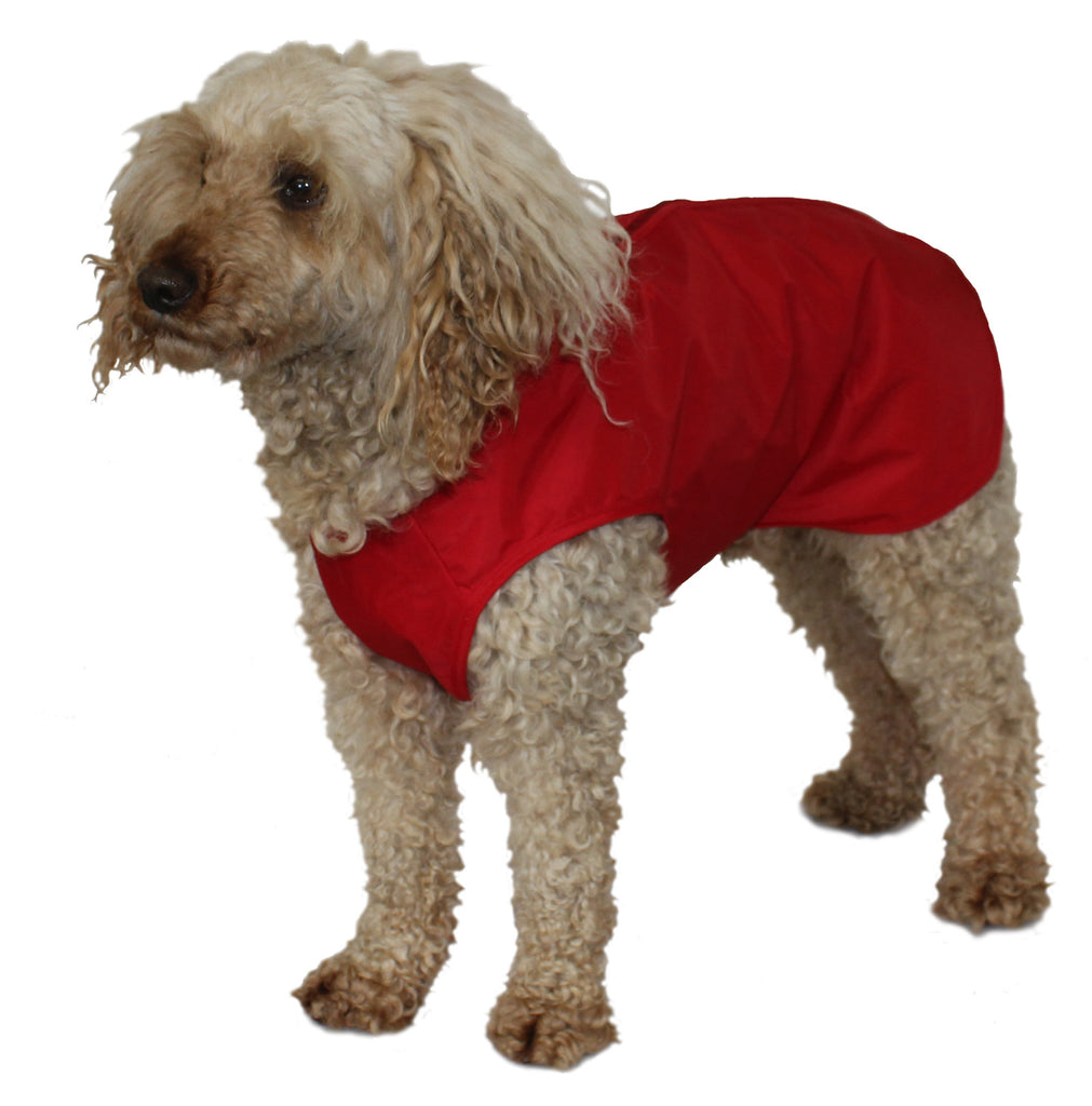 Nylon All-In-One Waterproof Dog Suit Red 25cm (10") Chihuahua