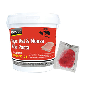 Pest Stop Super Mouse And Rat Killer Sachets Pasta Bait (15 X 10g)