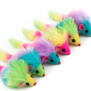 Furry Mice Cat Toys Pack Of 6