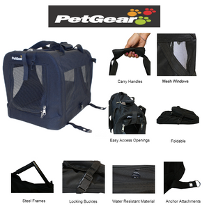 Petgear Canvas Collapsible Foldaway Carrier For Dogs & Cats - Three Sizes