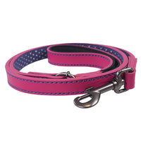 Joules Pink Leather Dog Lead