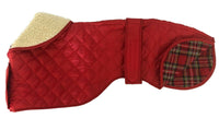 Greyhound Quilted Nylon Waterproof Dog Coat Red 60cm (24")