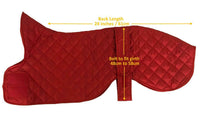 Greyhound Quilted Nylon Waterproof Dog Coat Red 60cm (24")