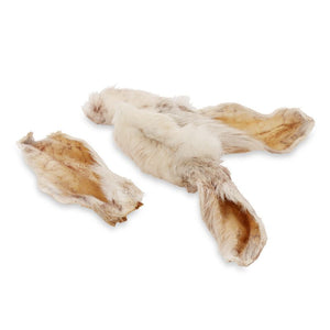 Premium Rabbits Ears With Hair - Natural De Wormer