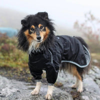 Hurtta Rain Blocker Suit, Weatherproof Dog Rain/Snow Coat, Raven,