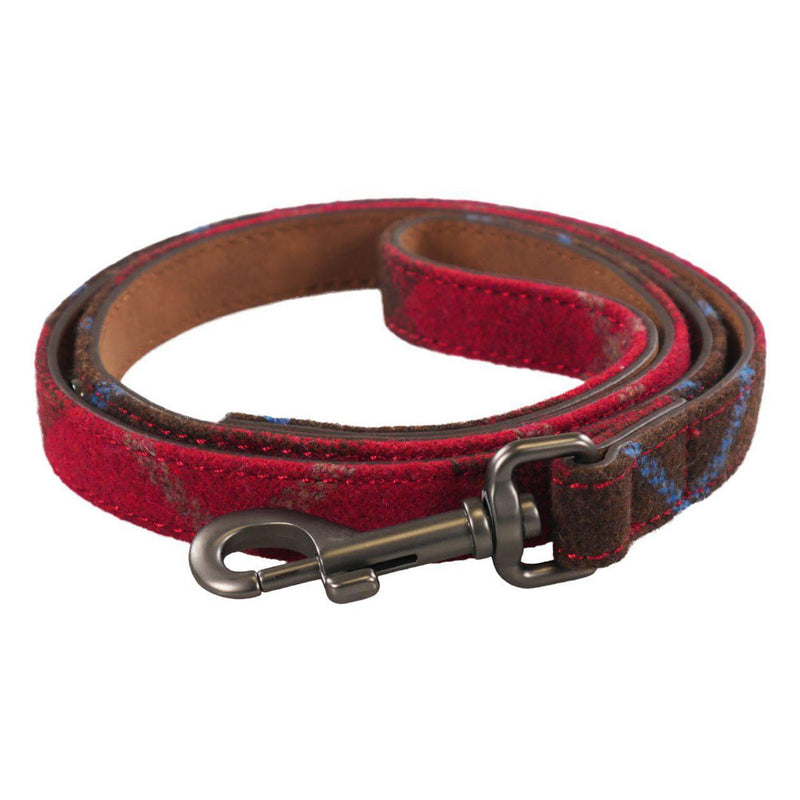 Joules Red Tweed Dog Lead Hills Pet Shop