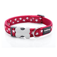 Red Dingo White Stars On RedDog Collar, Large, 41-64cm x 25mm