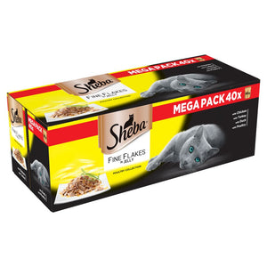 Sheba Fine Flakes Poultry Collection In Jelly 40Pk 85g