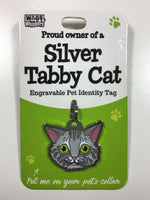 Wags & Whiskers Engravable Cat ID Tag Bag Charm Key Rings Lots Of Variations