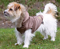 Trixie Torino Plush Winter Hooded Dog Coat M: 45cm, Brown