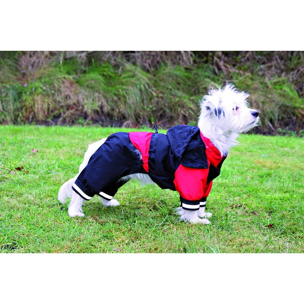 Trixie Cayres Rain & Snow Full Leg Suit For Dogs XS: 30cm Red/Black