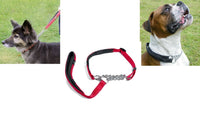 Genuine Half Check Collead Collar And Lead In One - Three Sizes - Red Or Black