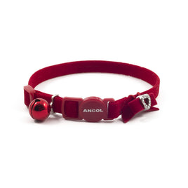Ancol Velvet Heart Cat Collar Red