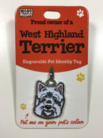 Wags & Whiskers Dog ID Tag Bag Charm Key Ring All Breeds