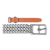 Ancol 3 Row Heavy Chain Choke Collar Tan Leather