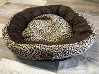 ViPet Leopard Print Donut Dog Bed