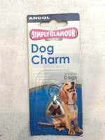 Ancol Simply Glamour Pet Dog Cat Charm ID Tag Silver Plated