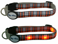 Dog-e-Glow Quality Stylish LED Dog Safety Visibility Collar Plaid Small 20-30cm