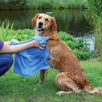 Trixie Dog Drying Coat Bathrobe Towel Easy Dry Ultra Absorbant After Walk Bath Show