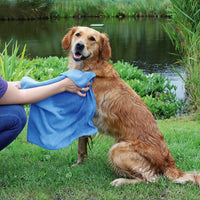 Trixie Dog Drying Coat Bathrobe Towel Easy Dry Ultra Absorbant After Walk Bath Show
