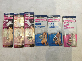 Ancol Simply Glamour Pet Dog Cat Charm ID Tag Silver Plated
