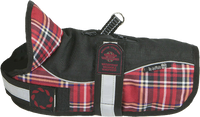 Outhwaite Reflective Black/Red Tartan Padded Harness Coat